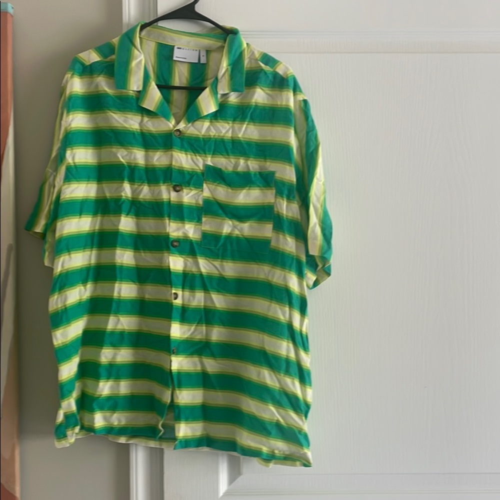 ASOS Green and Yellow Striped Shirt